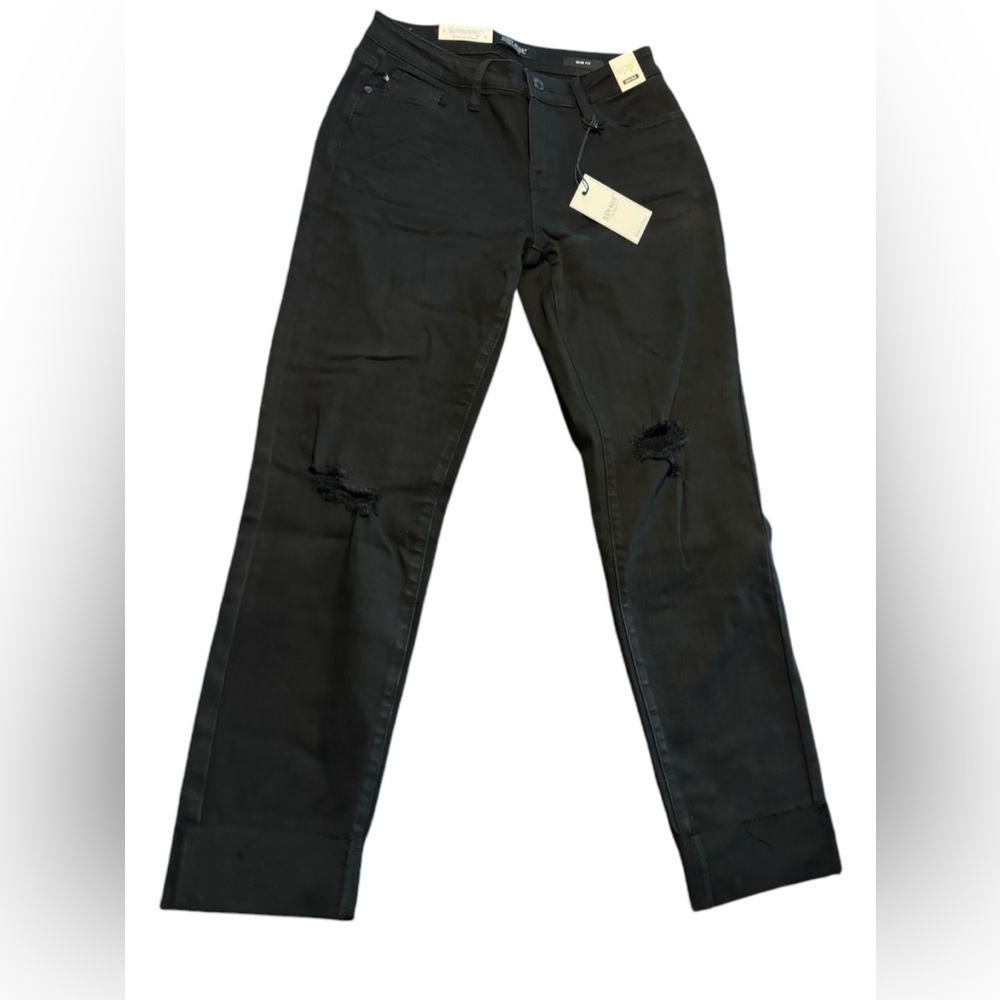 JUDY BLUE BLACK MID-RISE DESTROYED SLIM FIT nwt sz 5/27